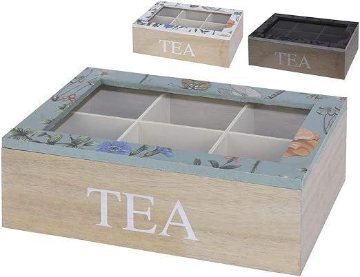 Gerimport Caja De Te 6 Departamentos 24x17x8cm Surtido A Elegir 1: Amazon.es: Hogar