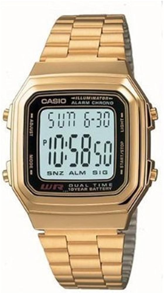 casio watch silver gold