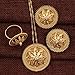 24k Gold Plated Bule White Stone Eritrea Habesha Wedding African Jewelry Set (White)
