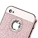 BENTOBEN Compatible with iPhone 4S Case, iPhone 4 Case, Sparkly Rhinestone Bling Cover Laminated with Luxury Shiny Synthetic for iPhone 4 4S, Rose Gold