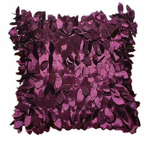 Ikevan Home Decor Square Pillow Cover Cases Cushion Leaves Feather(17" x 17") (Purple)