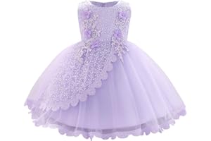 Lace Flower Girls Sequins Bow Tutu Dress for Infant Baby Christening Baptism Communion Birthday Party Wedding Dresses