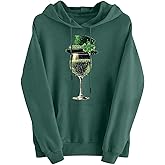 St Patricks Day Sweatshirt Women Heart Hoodie Irish Shamrock Holiday Hooded Pullover Sweatshirts with Pockets