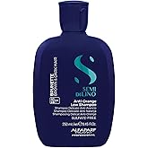 ALFAPARF MILANO Semi di Lino Blue Shampoo for Brunette, Brown, Chestnut & Dark Hair - Anti Orange Shampoo - Sulfate Free - Removes Brass & Unwanted Orange Tones (8.45oz)