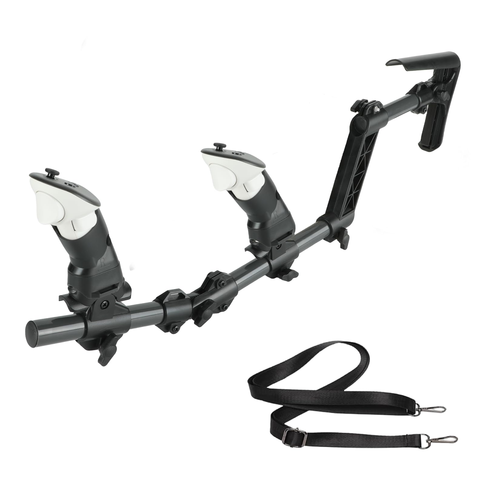 Gun Stock for Meta Quest 3, Compatible with VR Meta Quest 3s Controller Grips for Enhance Stability and Control Magnetic Stock Rifle Adapter (Black)