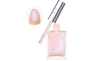 BEETLES GEL POLISH Beetles Nail Polish - Nude Nail Polish Glossy Nail Lacquer Nail Concealer Fast Dry Quick Shimmer Blue Nail Strengthener and Growth Treatment for Thin and Damaged Nails,0.51 FL OZ