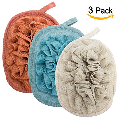 Aprince 3 Pack Loofah Sponge Brushes Pouf Bath Mesh Brush Glove Foaming Bath Ball One-piece Bathing Gloves Best Bath Shower Sauna Hammam Dead Skin Cells Remover - Thumbnail 7