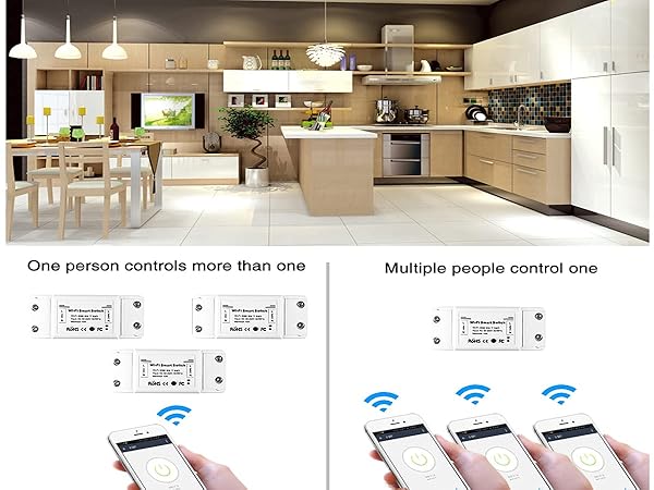 LEDLUX Interruptor inteligente WiFi 220 V 16 A 3500 W Smart Switch WiFi Compatible con Alexa y Google Home