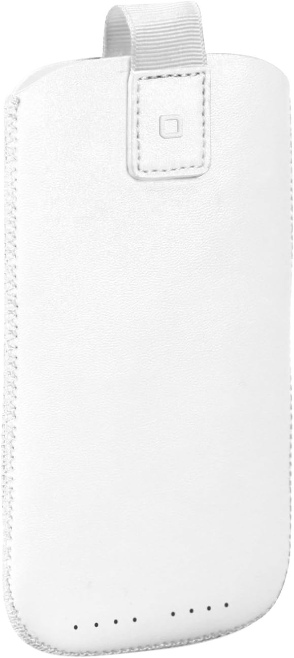 sbs PU Medium Pouch Case with Puller Extraction System - White