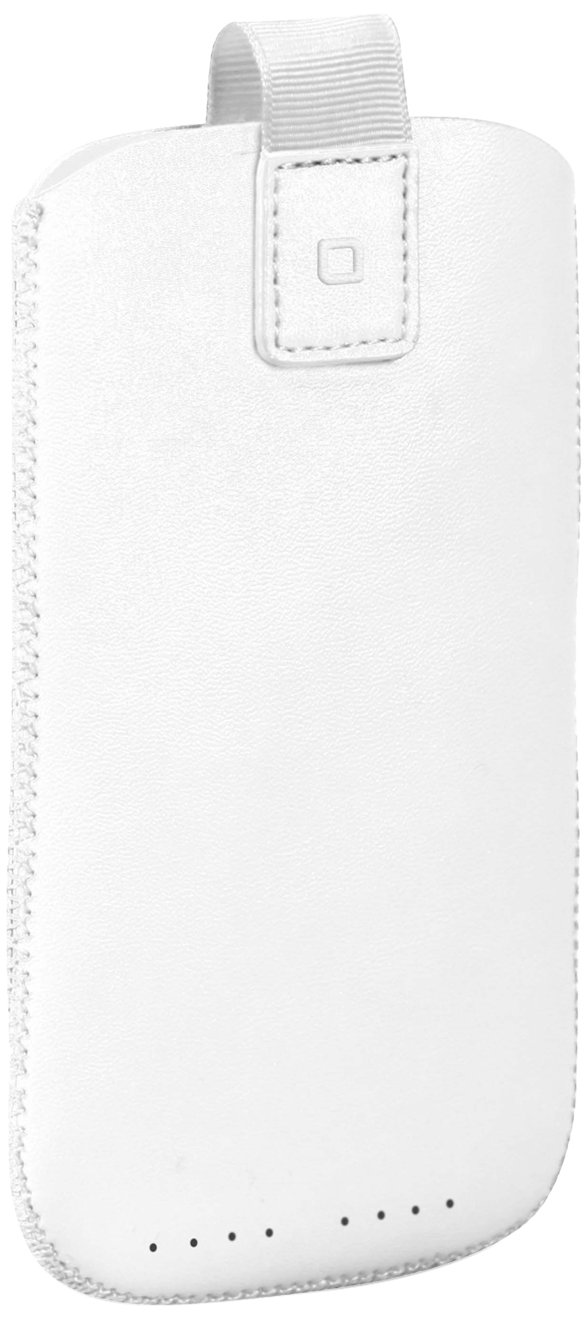 sbs PU Medium Pouch Case with Puller Extraction System - White