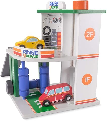 Amazon.com: IMG Deluxe Wooden Car Wash and Service Station Playset