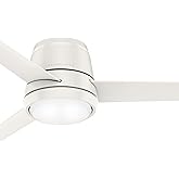 Casablanca Fan 54 inch Low Profile Fresh White Indoor Ceiling Fan with Light Kit (Renewed)