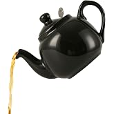 London Pottery Farmhouse Teapot with Infuser, Ceramic, GLOSS BLACK, 2 Cup (600 ml)