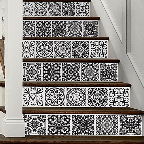 AILEGOU 3D Stair Stickers Decals Brick Staircase Decals Removable Tile
