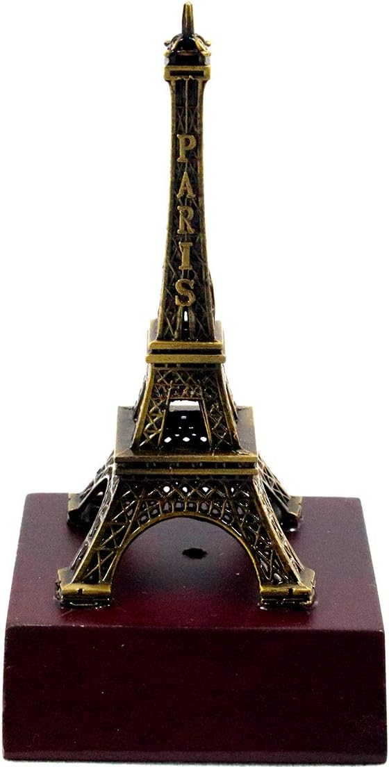Stealodeal Monument Small Eiffel Tower Decorative Showpiece - 10 cm (Brass, Black, Maroon)