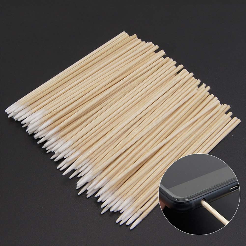 100pcs Clean Cotton Swab Stick for AirPods, Phone Charging Port & Earphone Hole Cleaning Tools