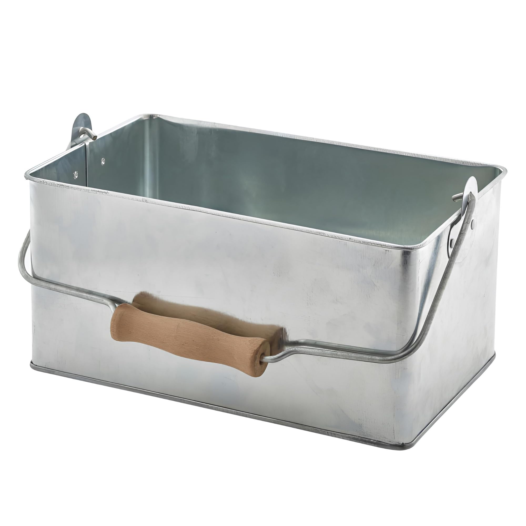 Genware Galvanised Steel Rectangular Table Caddy - Table Tidy for Sauces, Cutlery and Napkins