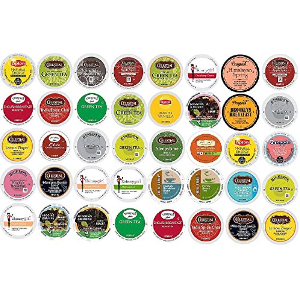 40 Count K Cup 2.0 And 1.0 Variety Tea Sampler Pack ALL THE TOP