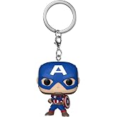 Funko POP! Keychain: Marvel - New Classics - Captain America | Official Superheroes Merch - Mini Figurine Keyring for Keys, Bags and Backpacks - Stocking Filler and Party Bag Gift