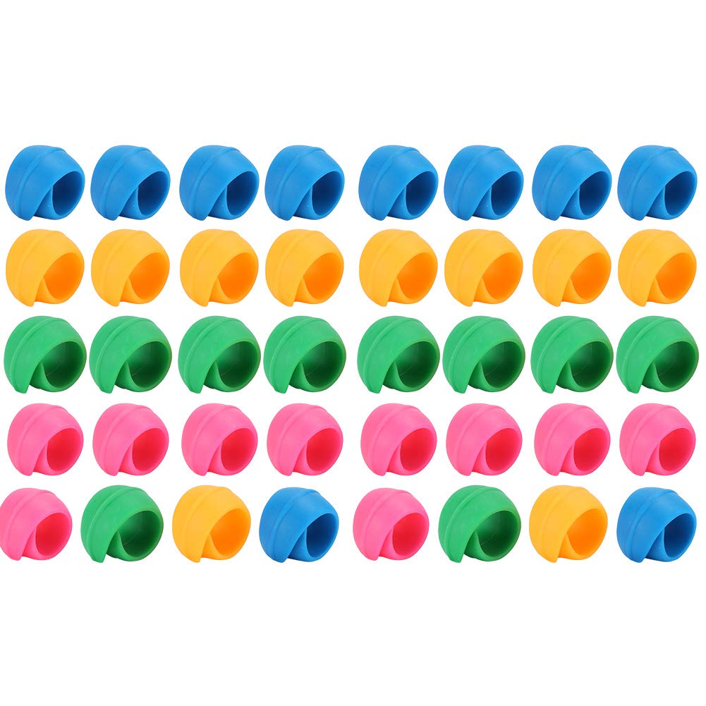 Zerodis 40Pcs Thread Spool Savers Silicone Colorful Bobbins Clips Spool Huggers from Unwinding No Loose Ends or Thread Tails