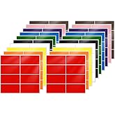 FINDAT 10 Colors Assorted Labels Stickers 1.57×0.75 Inch Vinyl Rectangular Label Removable Waterproof Color Coding Name Tag for Classroom Office File Inventory Marking 160 PCS