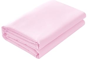 Basic Choice Flat Sheet, Breathable, Extra Soft Microfiber Bedding Top Sheet, Standard 100 by Oeko-Tex - Baby Pink, Twin