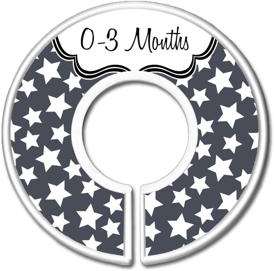 Amazon Com Charcoal Gray Stars Nursery Closet Dividers Baby Clothes Size Dividers Grey Gender Neutral Closet Organizers Gift For New Mom Mom To Be Baby Shower Organization Set Of 11 Newborn To 5t Home