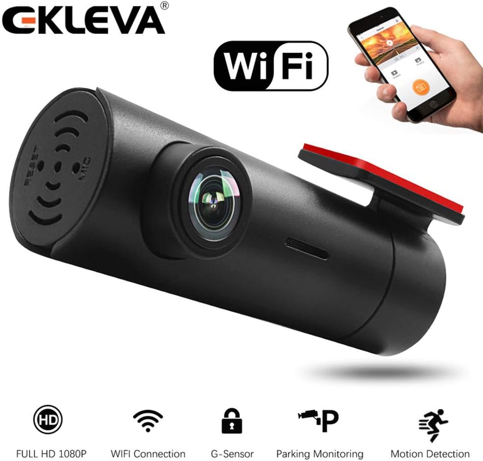 EKLEVA Dash Cam WiFi Full HD 1080P Super Mini Car Camera DVR Wireless Night Version G-Sensor Driving Recorder