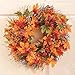 Berry and Autumn Leaves Wreath by Collections Etc., 20-Inch Diameter, Leaf Wreath for Fall and Home Decor
