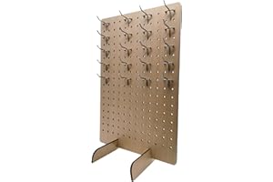 Bivpreom Peg Board Display Stand，Pegboard Display Stand for Craft Shows（18" X 12”），Pegboard with Hooks（20 Hooks）