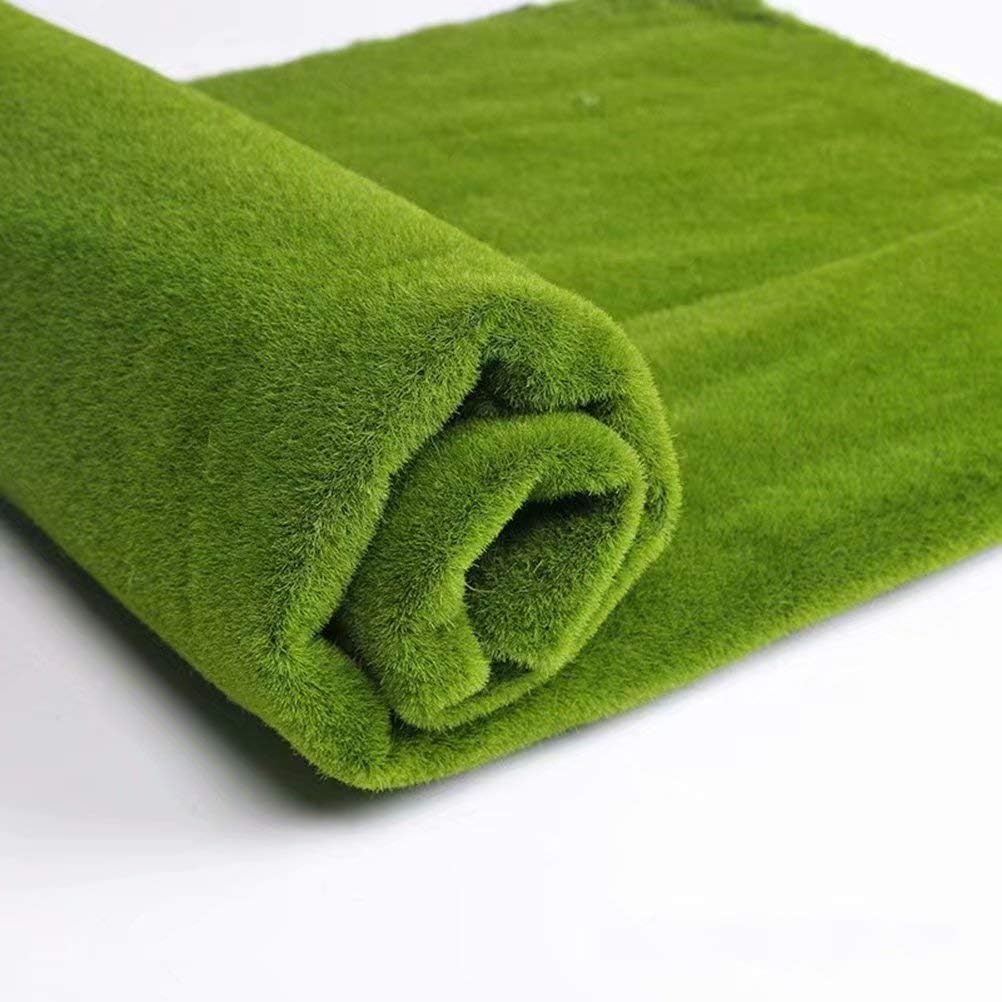 XHSP Artificial Grass Rug Fake Moss Grass Turf DIY Synthetic Turf Landscape Artificial Grass Mats Lawn Carpet for Wedding Home Backyard Patio Balcony Indoor Outdoor Decor (Solidgreen, 3.28x3.28 ft)