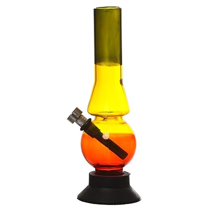 Metier Acrylic Bong (3 cm x 3 cm x 20 cm, Transparent Rasta)