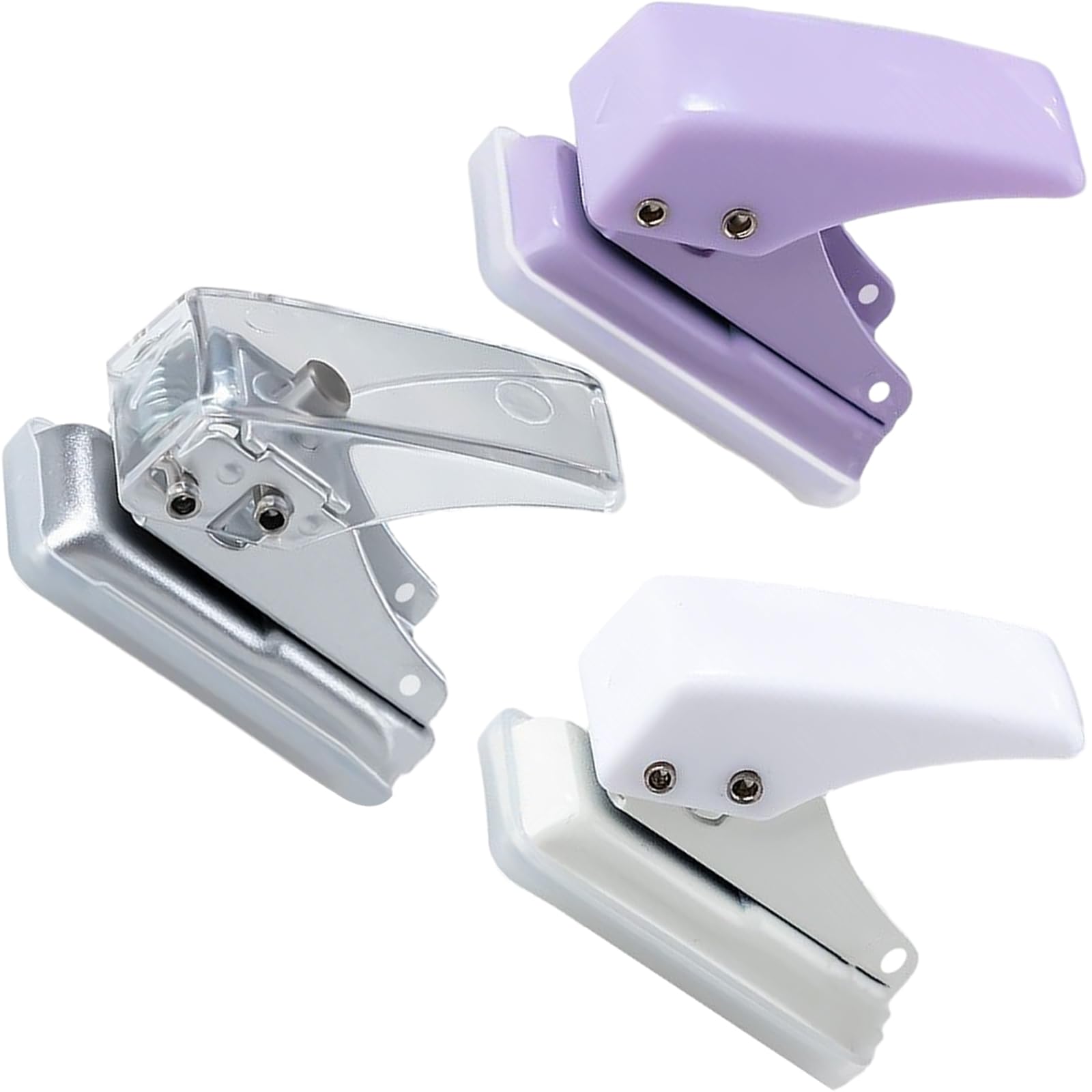 3 Pcs Single Hole Punch, Mini Paper Punch 10 Sheets Capacity Single Hole Punch for Paper, 3-Colors
