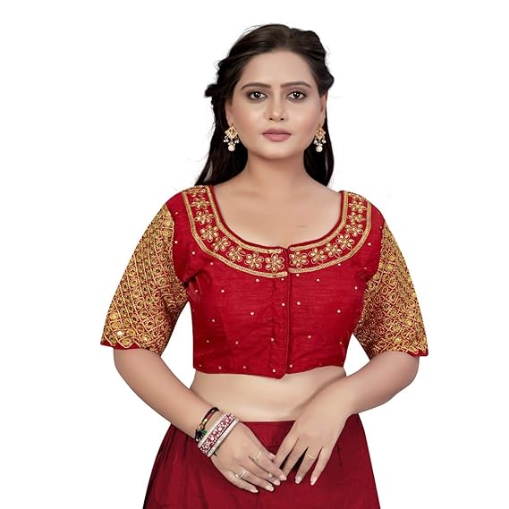 Embroided and Stone Work Readymade Blouse For Women's (Size 38 & 40)