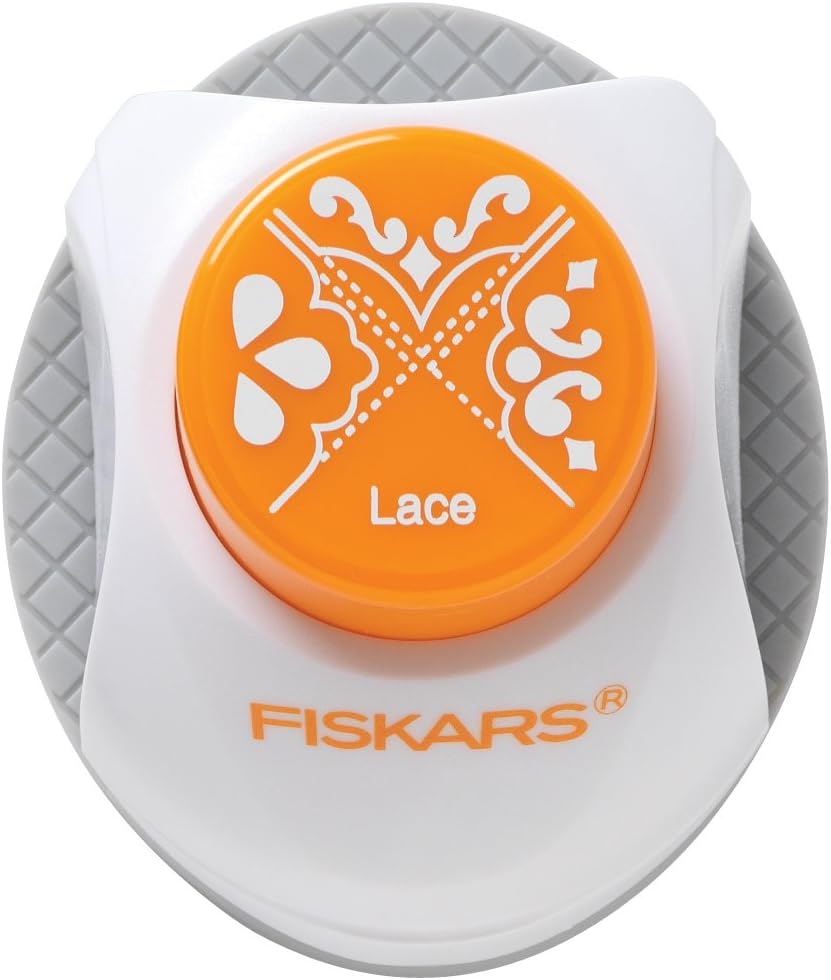Fiskars 3-in-1 Corner/Border Punch, Lace 117290-1001), Blue