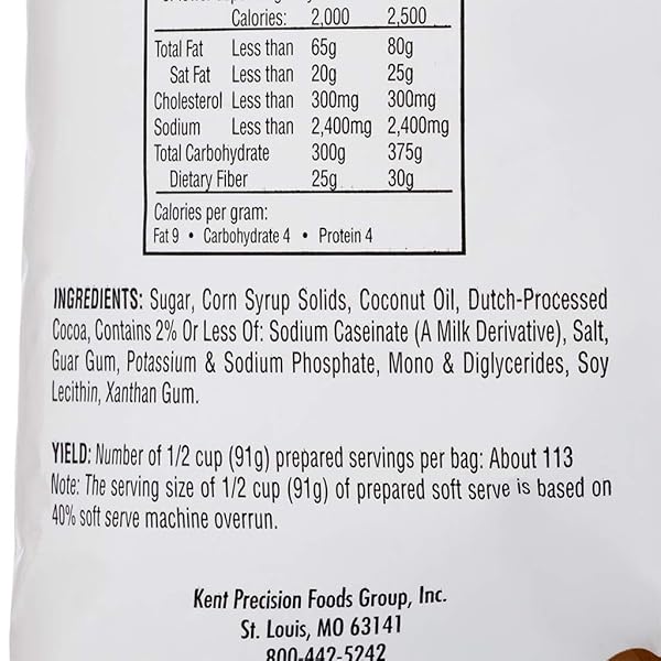 FROSTLINE CHOCOLATE SOFT SERVE ICE CREAM MIX, LACTOSE & GLUTEN FREE – JUST ADD WATER, DAIRY, OR DAIRY FREE ALTERNATIVE, USE WITH BLENDER, COUNTERTOP ICE CREAM MAKER, SOFT SERVE MACHINE – 6 LB BAG