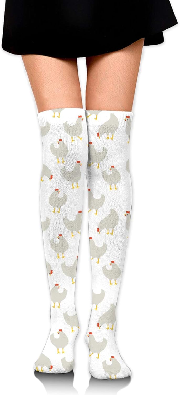 Beautiful Easter Chicken Socks For Women Customized Funny Over Knee