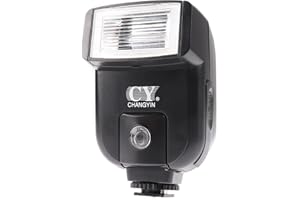 Hersmay CY-20 Universal Camera Speedlight Flash Hot Shoe Mount On-Camera Electronic Speedlight with Sync Port for Nikon/Canon/Panasonic/Olympus/Pentax Alpha Digital DSLR Camera Flash Light