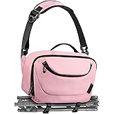 TAAOKA Camera Sling Bag,Waterproof Camera Case with Tripod Holder,Lightweight DSLR/SLR/Mirrorless Camera Bags Crossbody for photographers-Pink