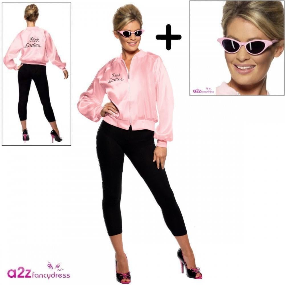 Pink Ladies Official Licensed Grease Jacket Large + Sunglasses, 16-18 - Image 3