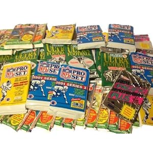 100 Vintage Football Cards in Old Sealed Wax Packs – Perfect for New Collectors