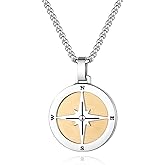 GAVU Men's Viking Stainless Steel Compass Necklace