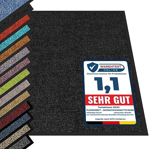 etm® Schmutzfangmatte - Fußmatte in vielen Größen - Türmatte Fußabstreifer für Haustür innen und außen (Schwarz, 120x300 cm)