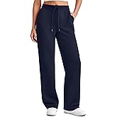 G4Free Petite Pants for Women Wide Leg Drawstring Sweatpants Casual Elastic Pants with Pockets for Travel Yoga Dress Pants(Dark Navy,S,Petite)
