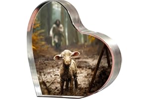 PLOCEINY Christian thank you gifts - Jesus and Lamb Religious Home Decor, for Mom Gifts,Inspirational Gift for Women,Friends,Mother's,teacher,Baptism,Christmas, or Birthday (4"x4") D-238