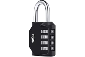 Combination Padlock, Diyife 4 Digit Locker Lock Weatherproof Lock Outdoor Combination Lock for School Gym Locker,Toolbox, Fen