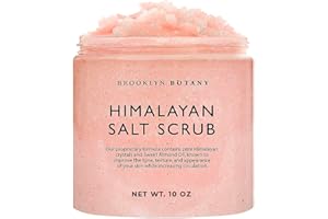 Brooklyn Botany Himalayan Salt Body Scrub - Moisturizing and Exfoliating Body, Face, Hand, Foot Scrub - Fights Stretch Marks, Fine Lines, Wrinkles - Great Gifts for Women & Men - 10 oz