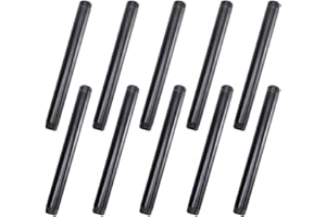 1/2" x 8" Black Painted Iron Pipe, Home TZH 10 Pack Black Paint Finish Threaded Pipework of metal for DIY Project/Furniture/Shelving Decoration (10, 8")