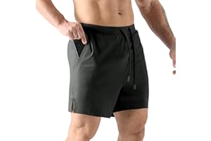 Jupmov Men's Lightweight Gym Shorts with Zipper Pockets, 5 Inch Quick Dry Running Shorts for Sports Workout