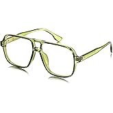 FEISEDY Blue Light Blocking Glasses Clear Square Computer Lightweight Pilot Glasses Frame B4167